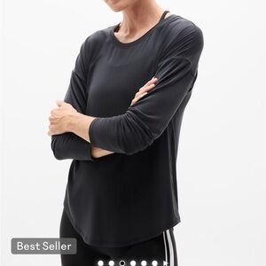 Athleta Classic Black Long Move with ease long sleeve Top